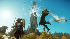 Lads fighting in a New World screenshot.