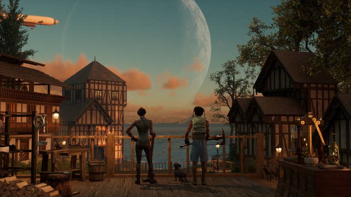 Two players in an estate in Nightingale.