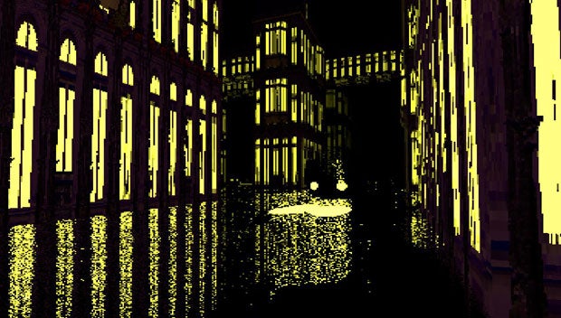 Image for Glitchy cityscape creates moody moments via pixelation