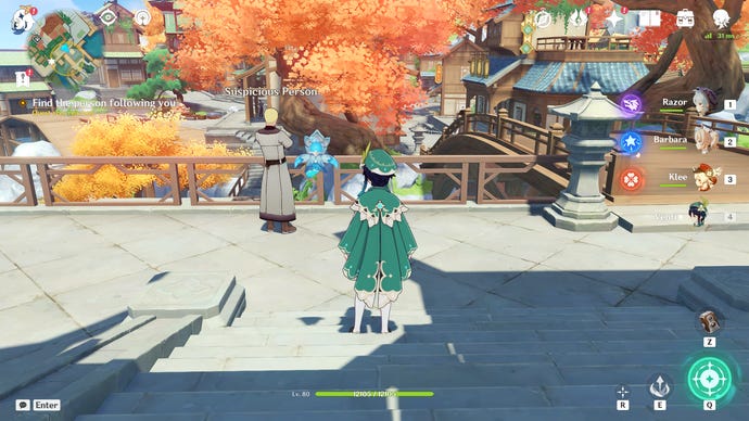The location of the Suspicious Man in Ningguang's Hangout Event in Genshin Impact.
