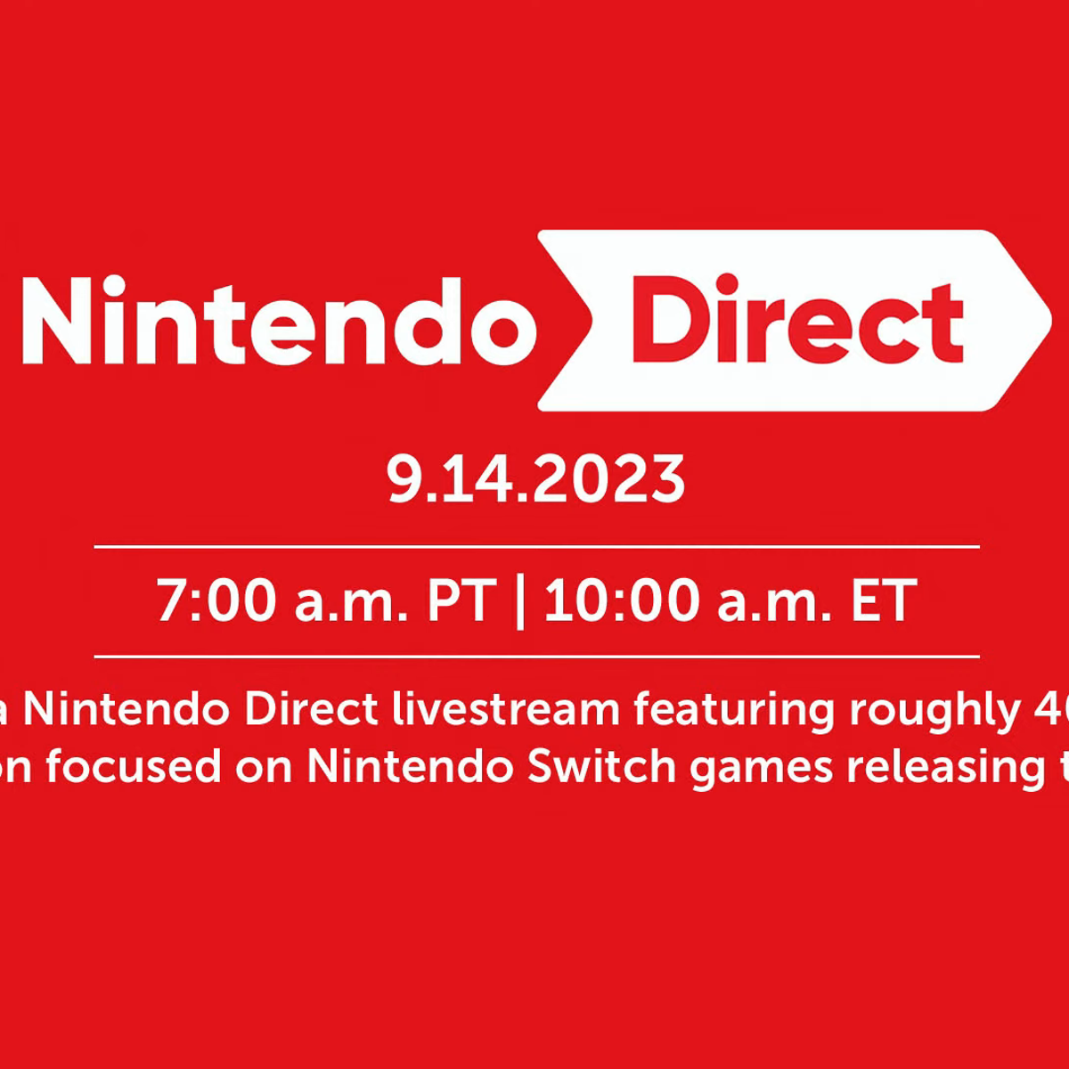 Watch today's Nintendo Direct presentation right here!