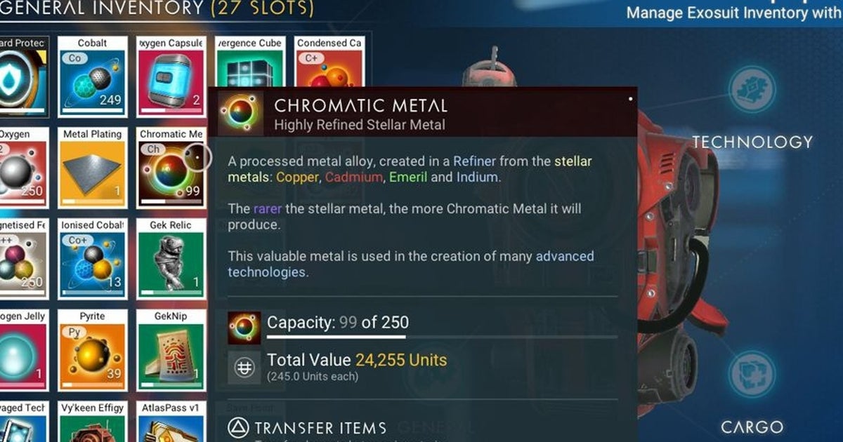 No Man's Sky Chromatic Metal recipe - how to get Chromatic Metal easily ...