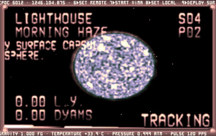 A screenshot of the DOS space exploration game Noctis, showing celestial objects named 