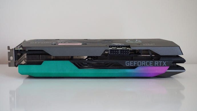 A photo of Zotac's GeForce RTX 3080 Ti AMP Holo graphics card