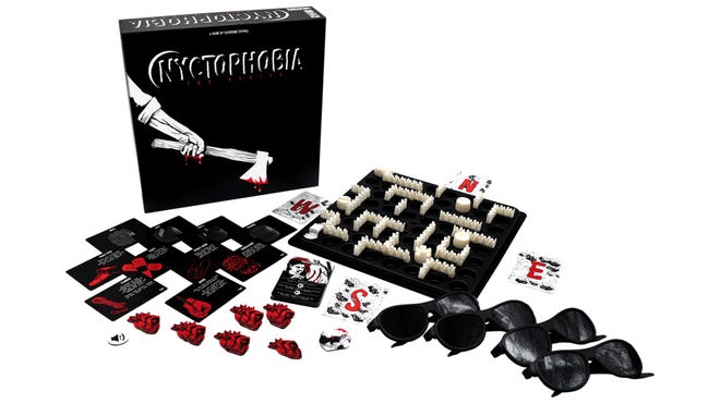 Nyctophobia horror board game box and gameplay layout