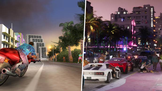 La Vice City di GTA 6 ha subito un'enorme ritocco 2 ocean drive comparison