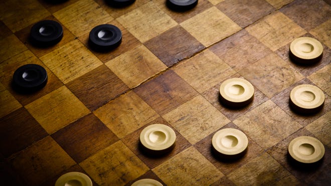 An old checkers board