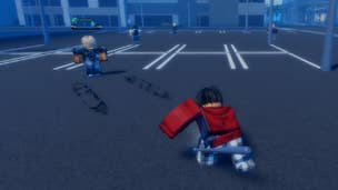 Two characters fighting in the anime-inspired Roblox game One Punch Hero.