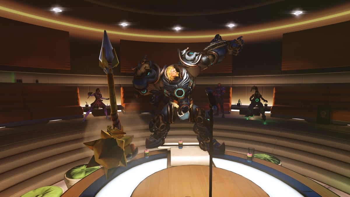 Image for The Joy Of Reinhardt singing karaoke in Overwatch