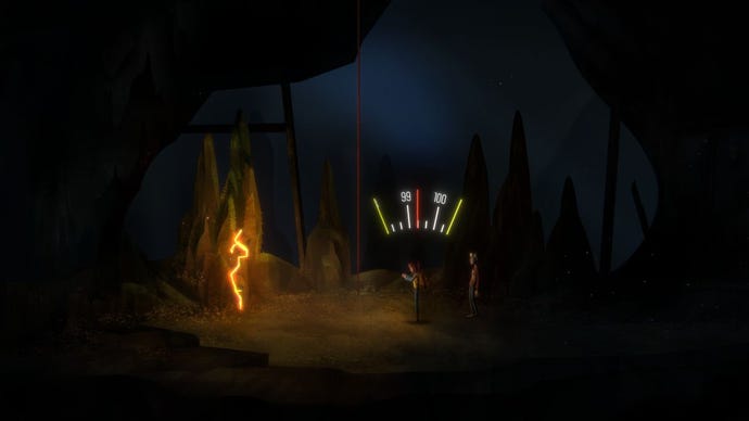 Riley attempts to open a tear in time in Oxenfree II: Lost Signals