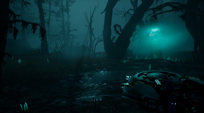 A strange monster glows in the dark in Pacific Drive
