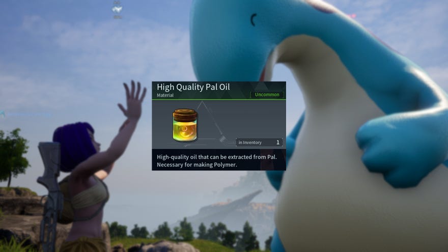 Screenshot of the High Quality Pal Oil description box in Palworld