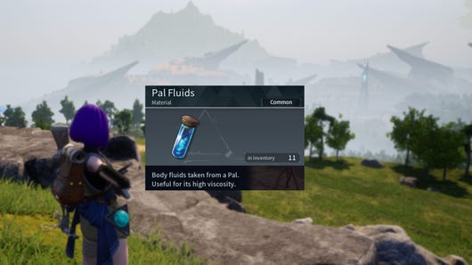 Screenshot of the Pal Fluids description in Palworld