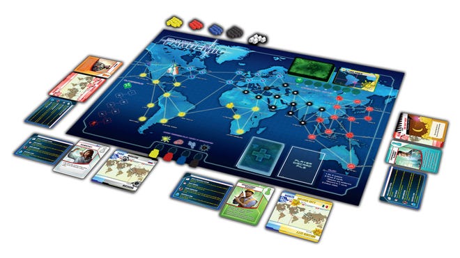 Pandemic beginner board game gameplay layout