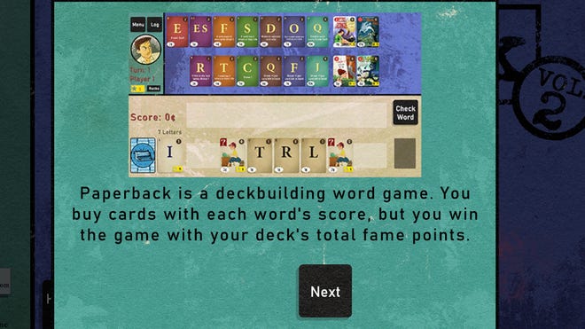 A screenshot of the Paperback Vol 2 video game.