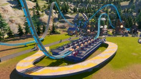 The entrance and exit to a starter rollercoaster in Park Beyond