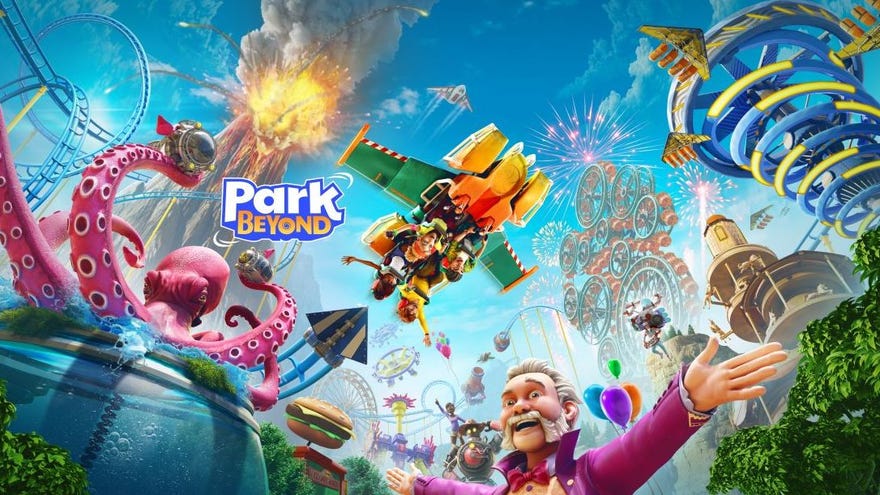 Key art showing the many impossible rides of Park Beyond