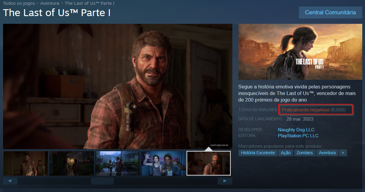 The Last of Us Part I chegará ao PC logo após o lançamento no PS5 