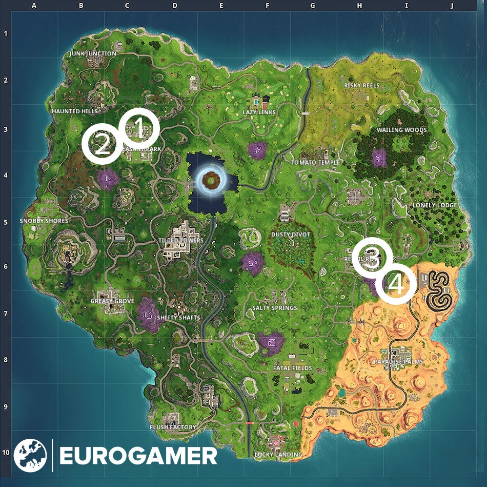 Fortnite Sheet Music en Piano locaties Waar in Pleasant Park en