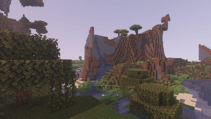 An extreme hills biome in Minecraft.