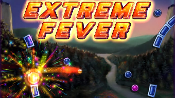 Rainbows, explosions, and EXTREME FEVER in a Peggle Deluxe screenshot.
