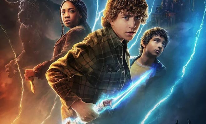 Cropped promotional poster featuring cast of Percy Jackson