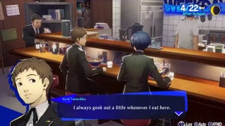 Chowing down in the supposed leaked trailer for Persona 3 Reload.