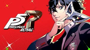 Persona 5 Royal classroom answers: An anime young man with black hair and a mask is imposed on a red background