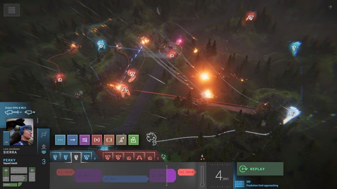 An overview map of enemy movements in Phantom Brigade