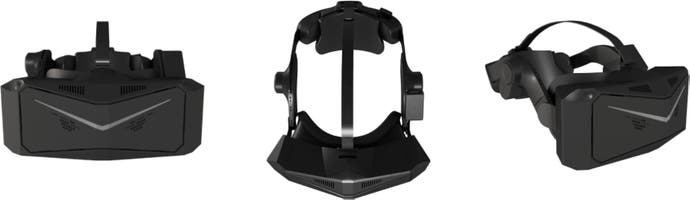 Pimax -Kristall aus verschiedenen Perspektiven betrachtet und ein Winkeldesign zeigt