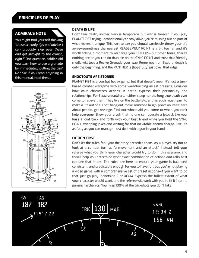 Page spread from Planet Fist narrative wargame