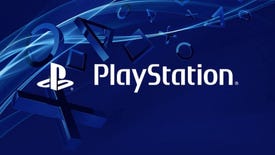 The PlayStation logo on a blue-white background
