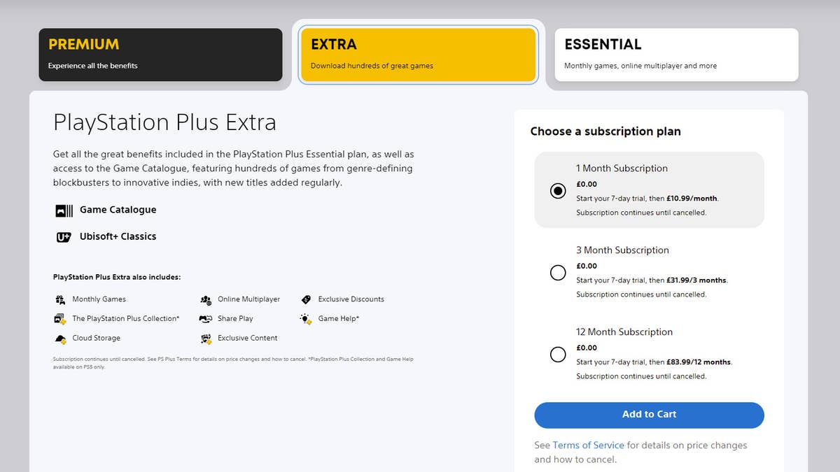 PlayStation Plus Extra and Premium now have seven-day free trial