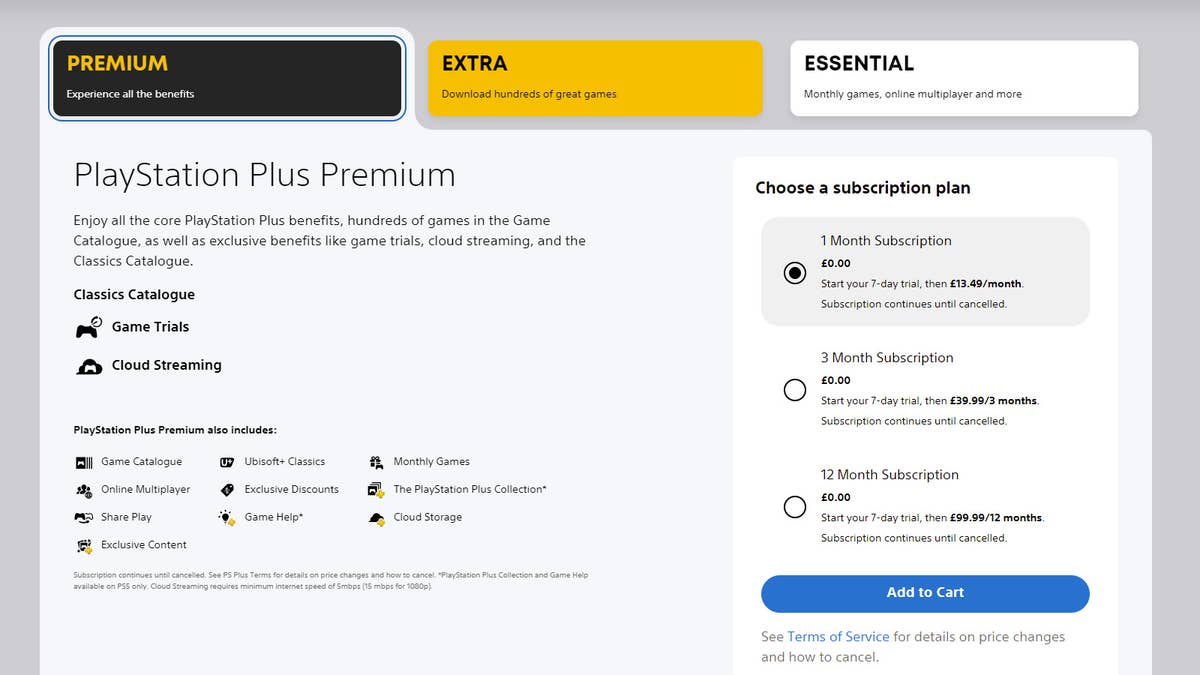 PlayStation Plus Premium: 12 Month Subscription