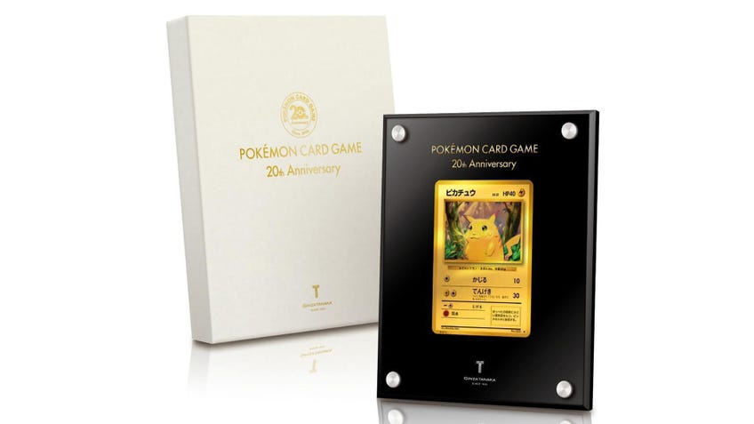 20th Anniversary 24-karat Gold Pikachu Pokémon card