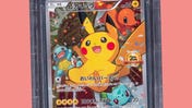 Pokémon anniversary promo card starring Pikachu and Gen 1 starters sells for another record sum