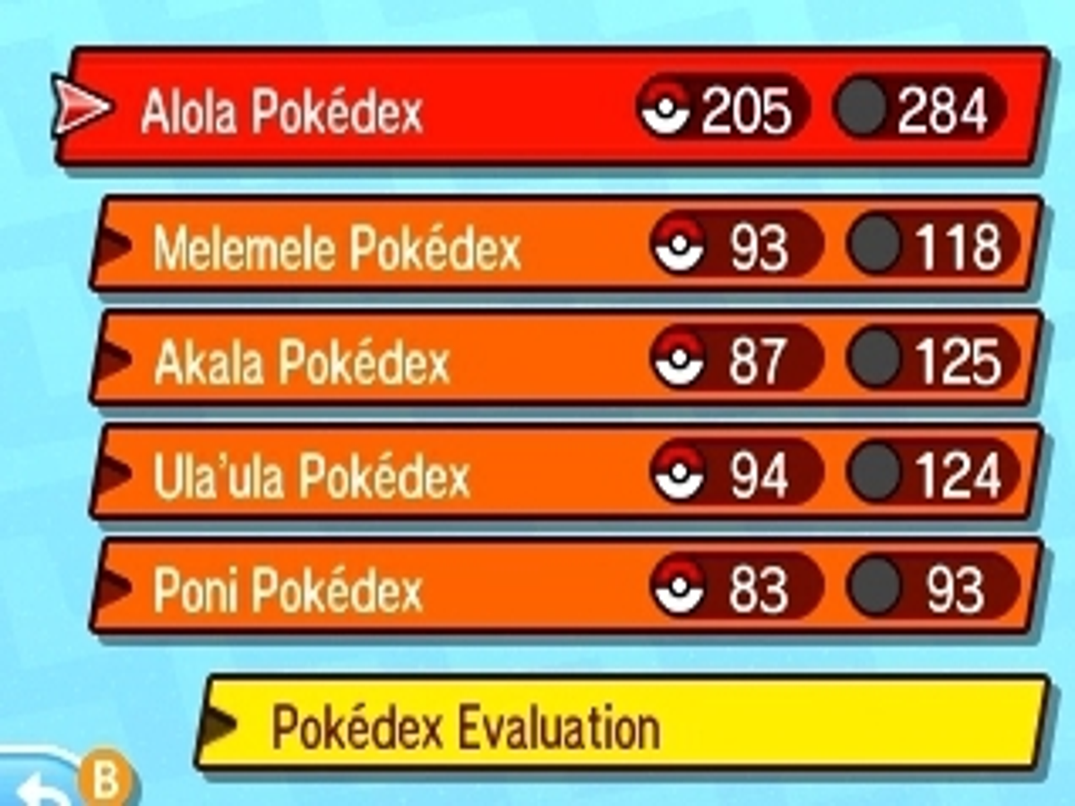 Ultra Sun and Moon Pokedex Entries