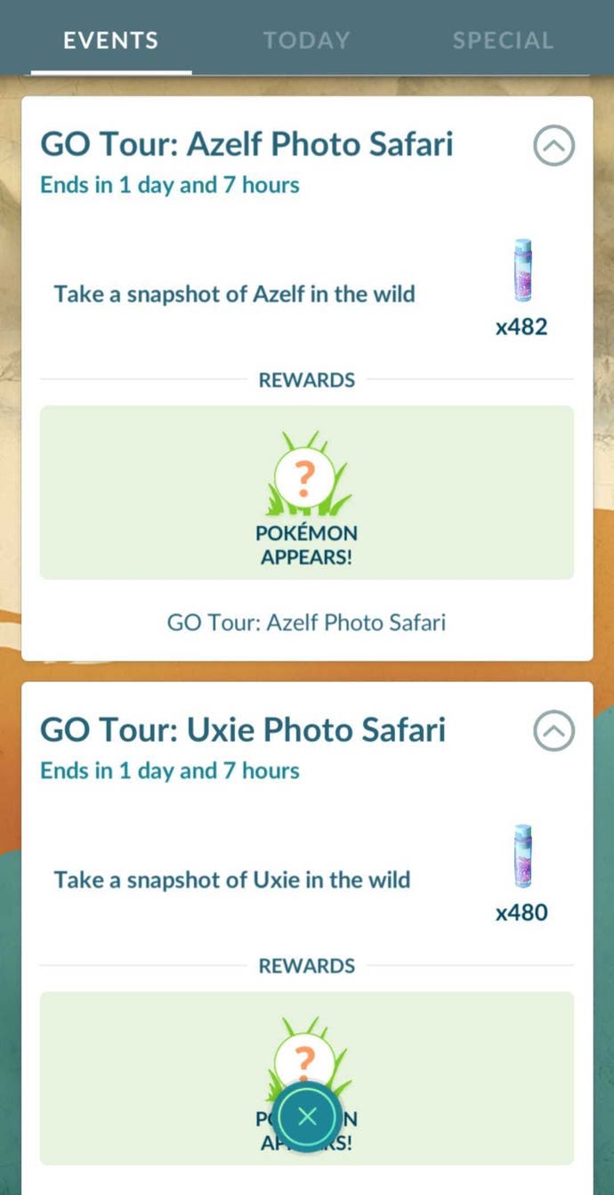 pokemon go tour sinnoh azelf and uxie photo safari quests