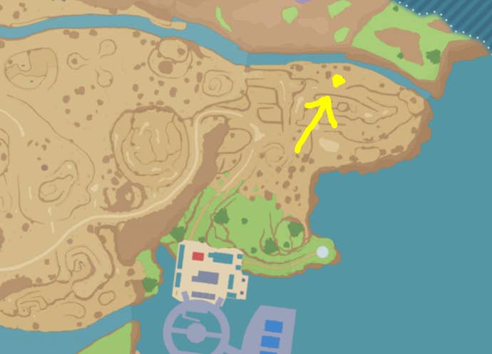 A map view of where to find a Fire Stone in Pokemon Scarlet and Violet