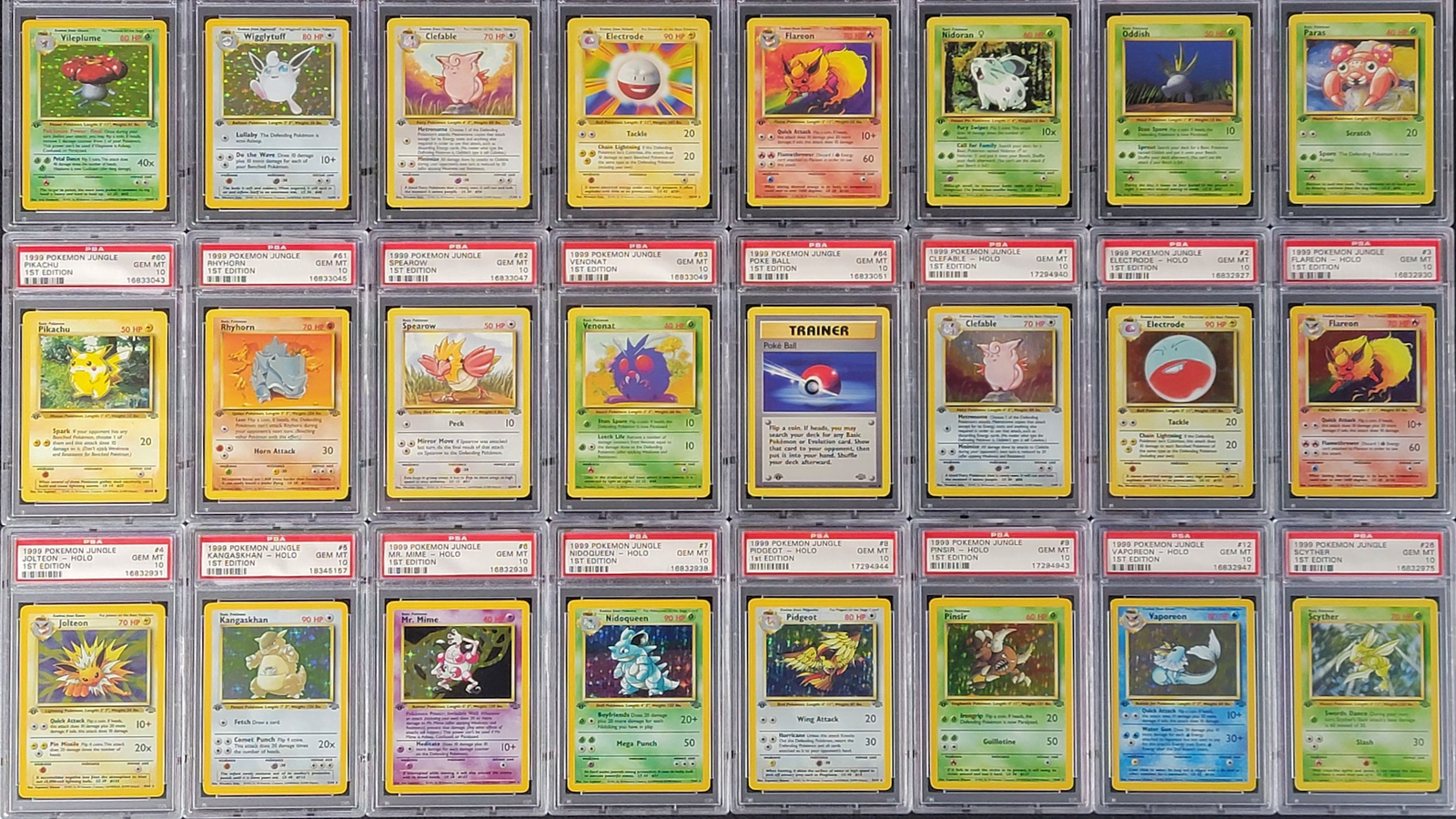 Pristine sets of Pokémon TCG's Jungle and Fossil expansions appear