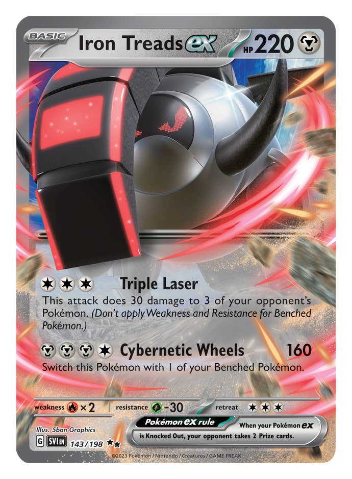 Pokemon TCG: Scarlet & Violet Paldean Fates Tin - Iron Treads Ex (1 Foil Promo Card) Factory Sealed