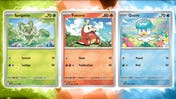 Art of the starter pokemon cards from the Scarlet & Violet series
