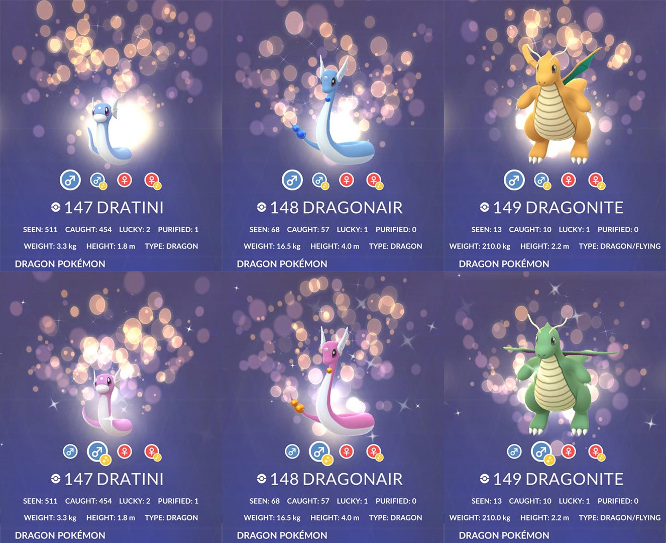 Pokemon Dratini Shiny   Pokemon Dratini Family Shinies 