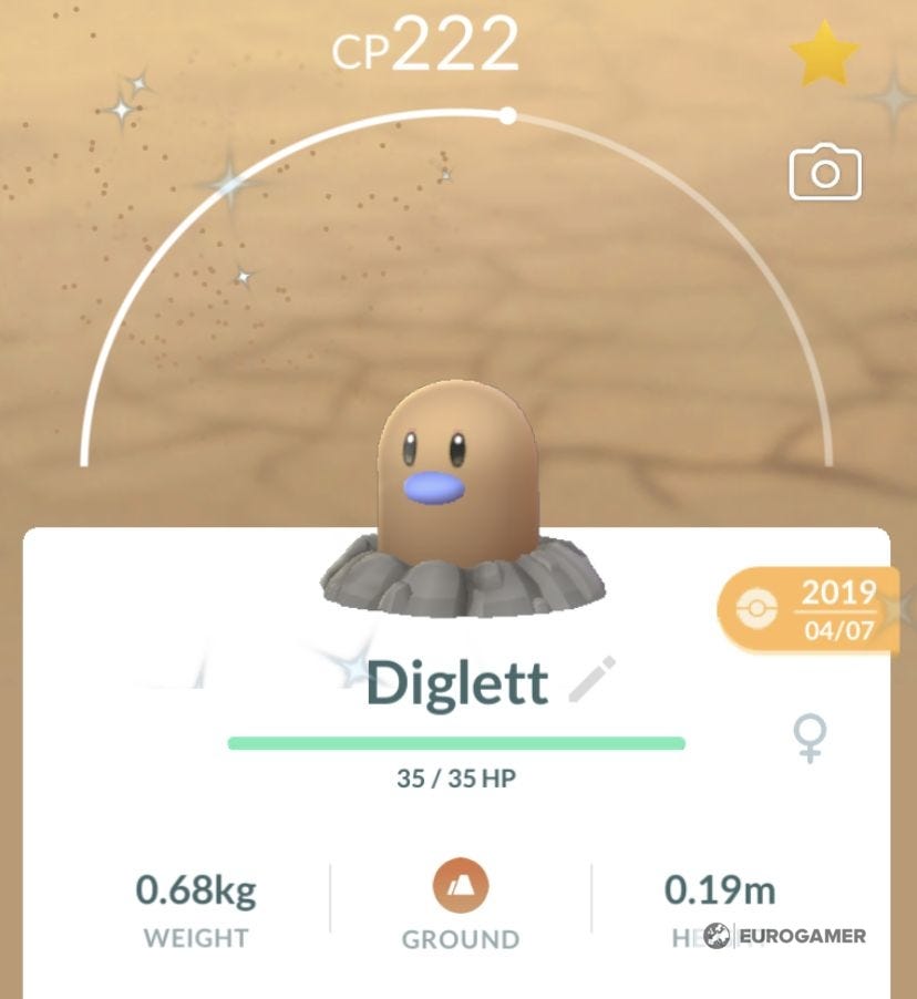Diglett 100% perfect IV stats, shiny Diglett in Pokémon Go | Eurogamer.net