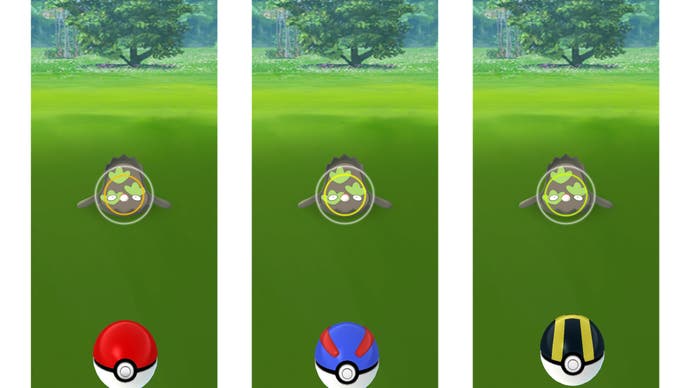 Die Verwendung verschiedener Pokéballs ändert Ihre Chance, einen Pokémon zu fangen