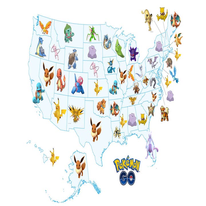 Check out This Map of the Most Wanted 'Pokemon Go' Pokemon in the USA –  TouchArcade