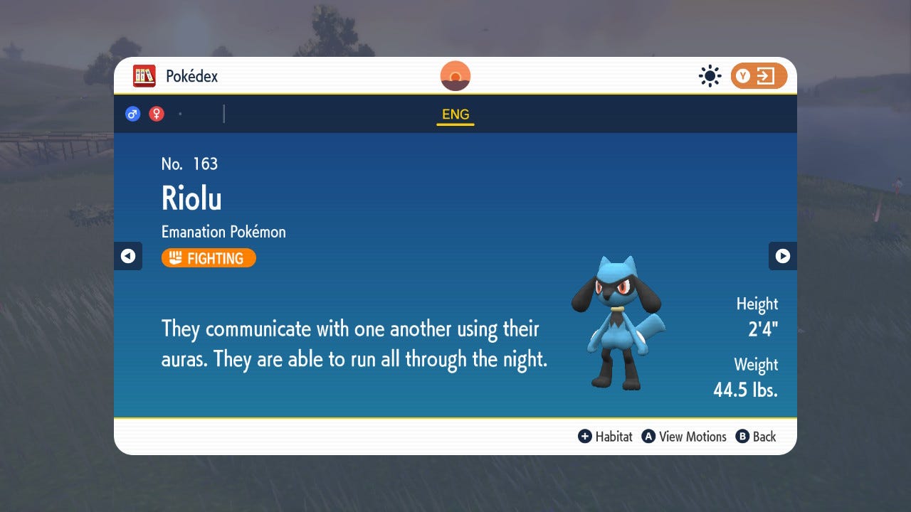 Evolving Riolu How to evolve Riolu into Lucario in Pokémon Scarlet and Violet ...