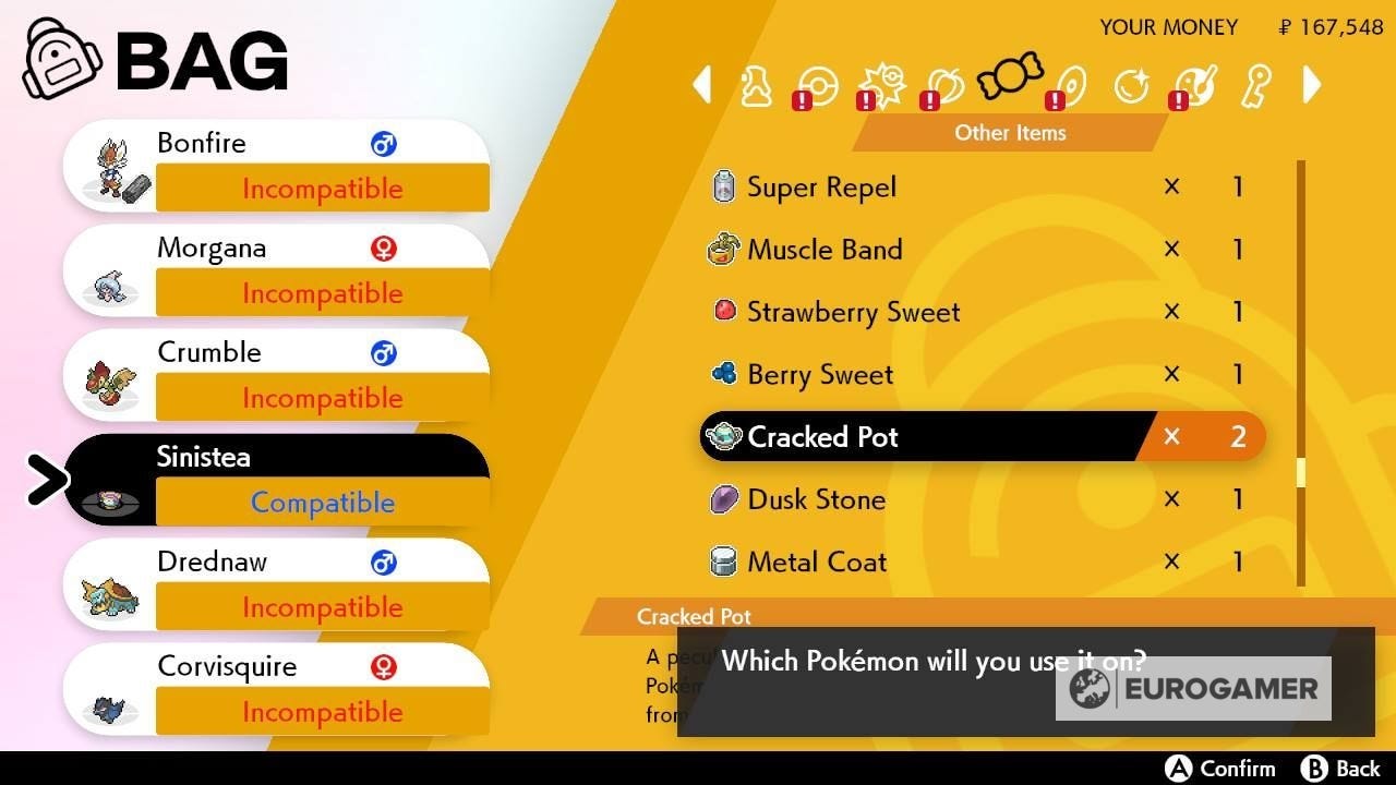 Pok Mon Sword And Shield Sinistea Evolution Method How To Evolve
