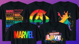 Pride tshirts featuring Marvel and Avengers logos