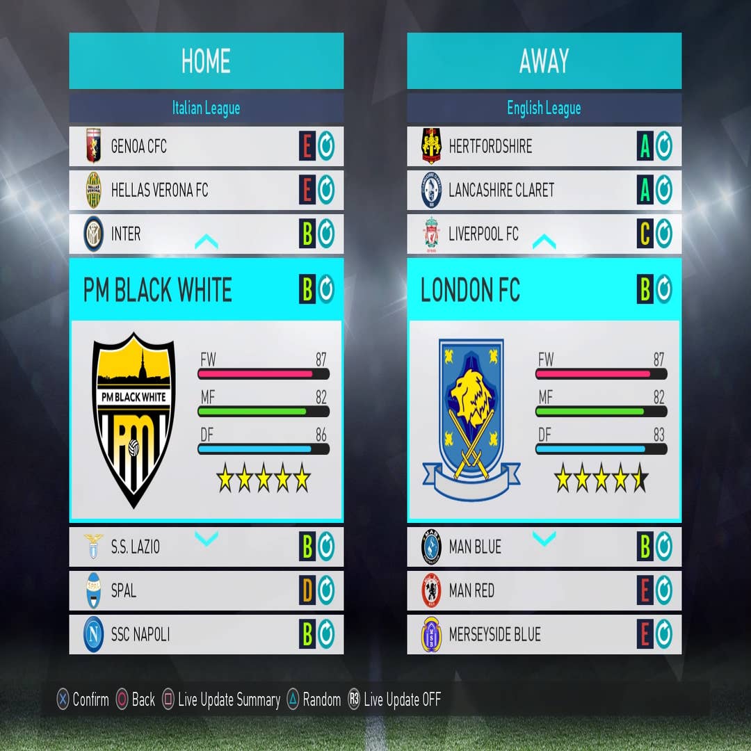 PES 2018 Teams: Official team names of unlicensed clubs